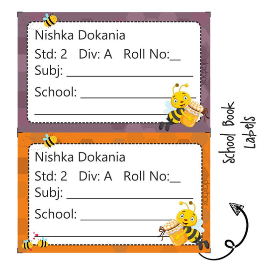 School Book Label - Honey Bee Doxbox Store|]Peppydots