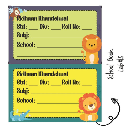 School Book Label - Jungle Friends Doxbox Store|]Peppydots