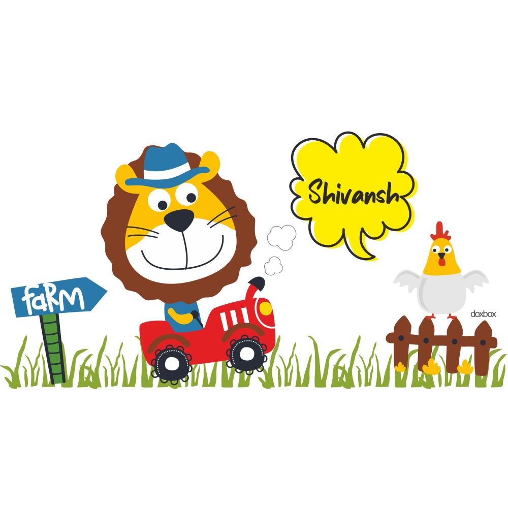 Water Bottle - Lion on a Tractor Doxbox Store|]Peppydots