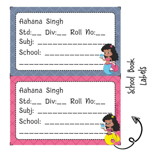School Book Label - Little Mermaid Doxbox Store|]Peppydots