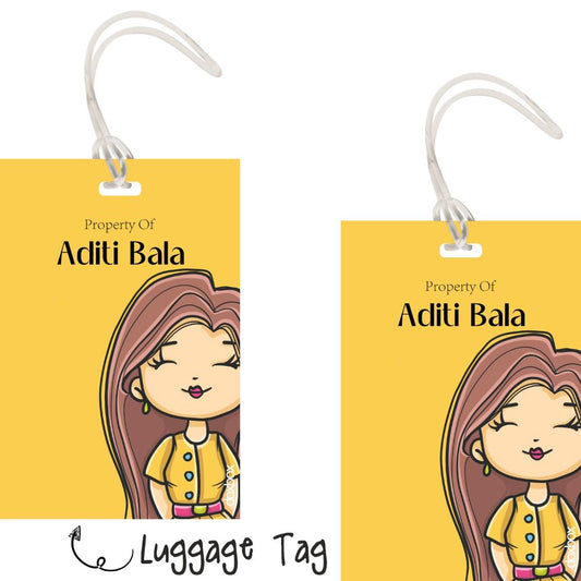 Luggage tag - Yellow Doxbox Store|]Peppydots