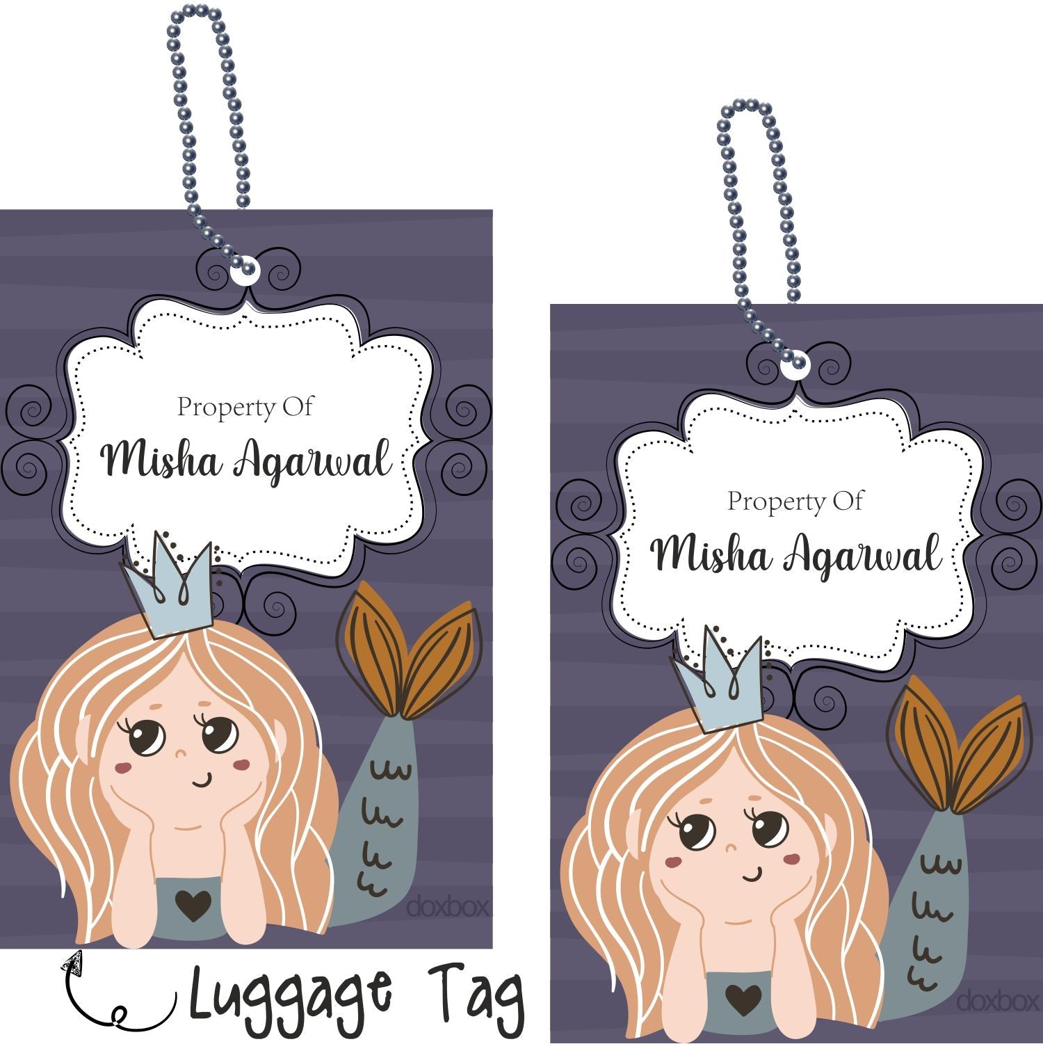 Luggage Tag - Mermaid Queen Doxbox Store|]Peppydots