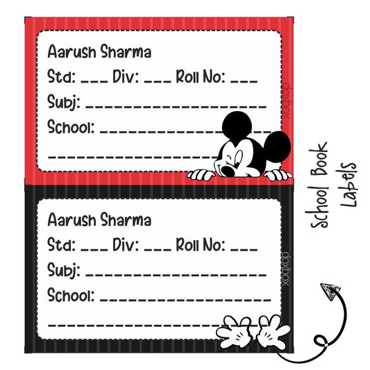 School Book Label - Mickey Mouse Doxbox Store|]Peppydots