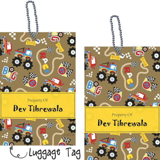 Luggage Tag - Monster Truck Doxbox Store|]Peppydots