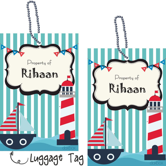 Luggage Tag - Nautical - Blue Doxbox Store|]Peppydots