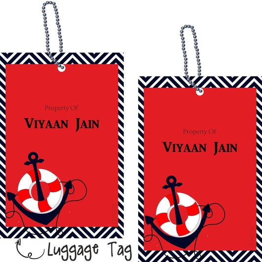 Luggage Tag - Nautical - Red Doxbox Store|]Peppydots