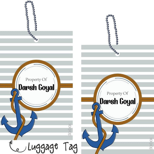 Luggage Tag - Nautical Stripes Doxbox Store|]Peppydots