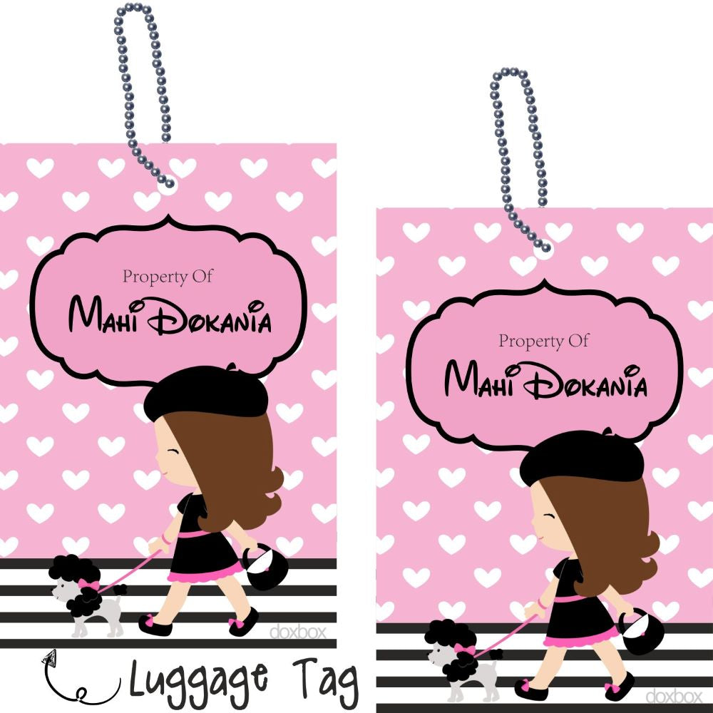 Luggage Tag - Paris Dog Doxbox Store|]Peppydots