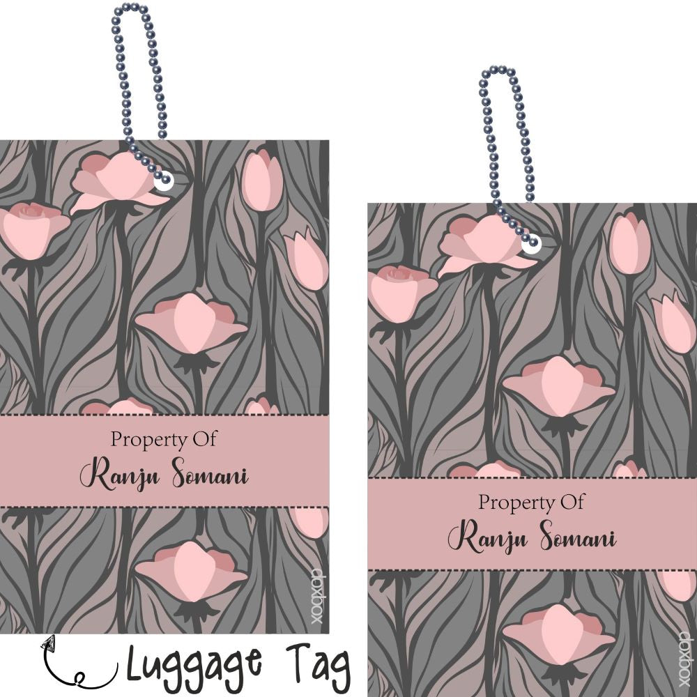 Luggage Tag - Peach Roses Doxbox Store|]Peppydots