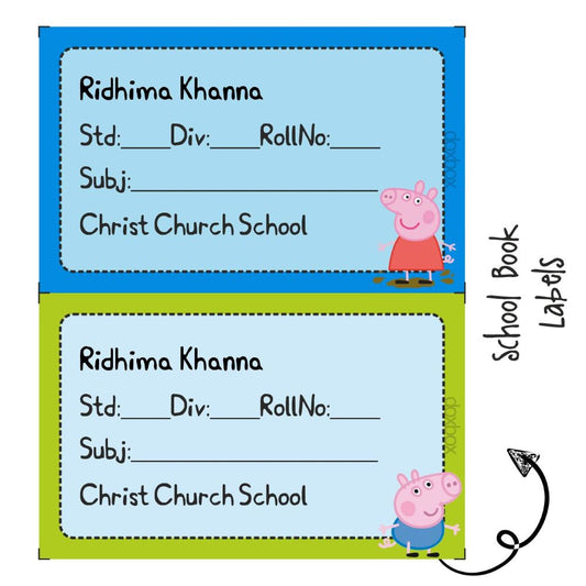 School Book Label - Peppa Pig Doxbox Store|]Peppydots