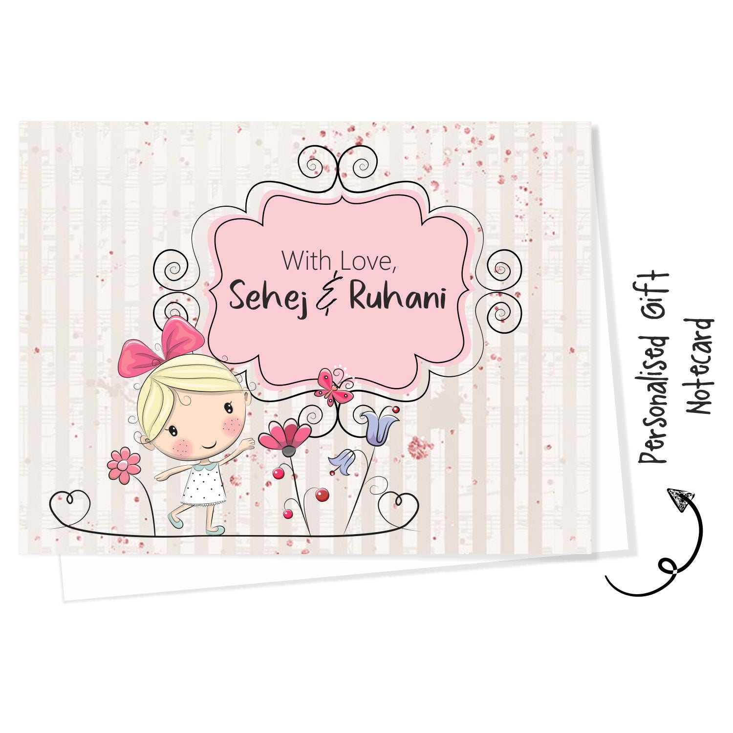 Gift notecard -Girl With butterfly Doxbox Store|]Peppydots