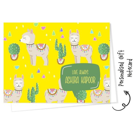 Gift notecard - Llama Yellow Doxbox Store|]Peppydots
