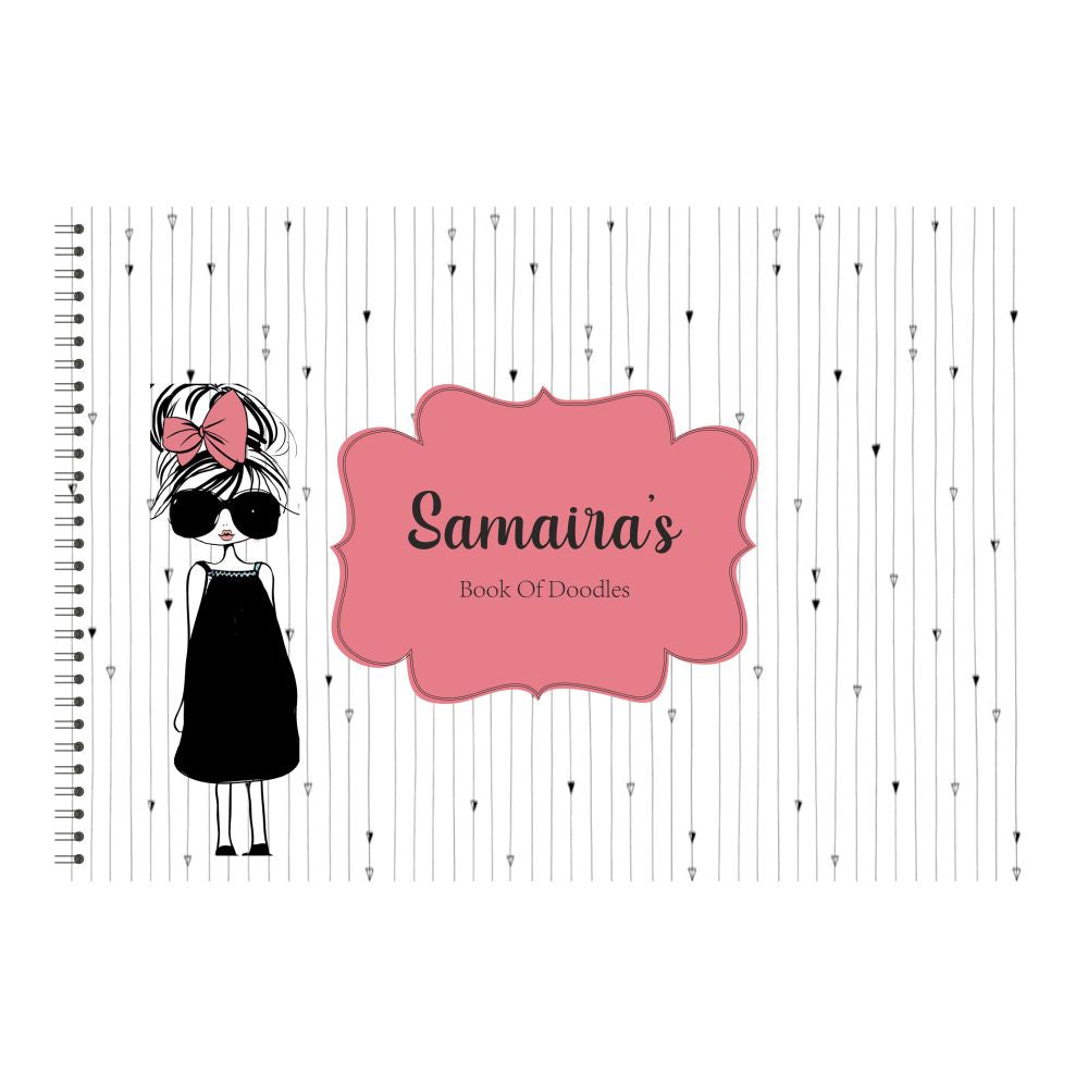 Personalised Sketchbook - Girl with a bow Doxbox Store|]Peppydots