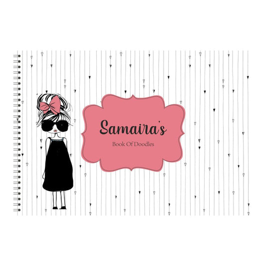 Personalised Sketchbook - Girl with a bow Doxbox Store|]Peppydots