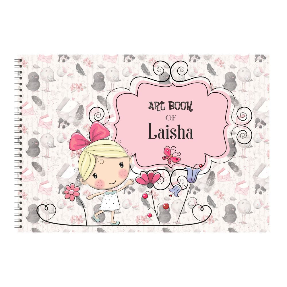 Personalised Sketchbook - Girl with butterfly Doxbox Store|]Peppydots