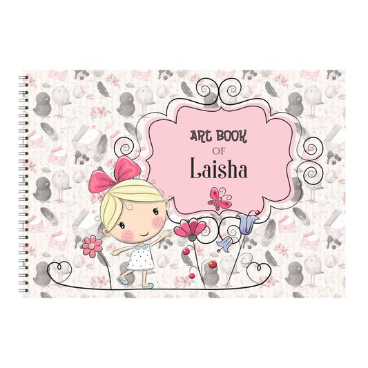 Personalised Sketchbook - Girl with butterfly Doxbox Store|]Peppydots