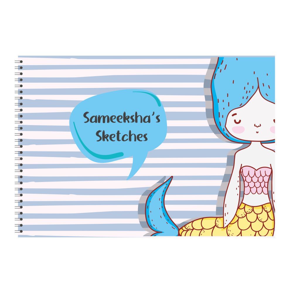 Personalised Sketchbook - Mermaid Stripes Doxbox Store|]Peppydots