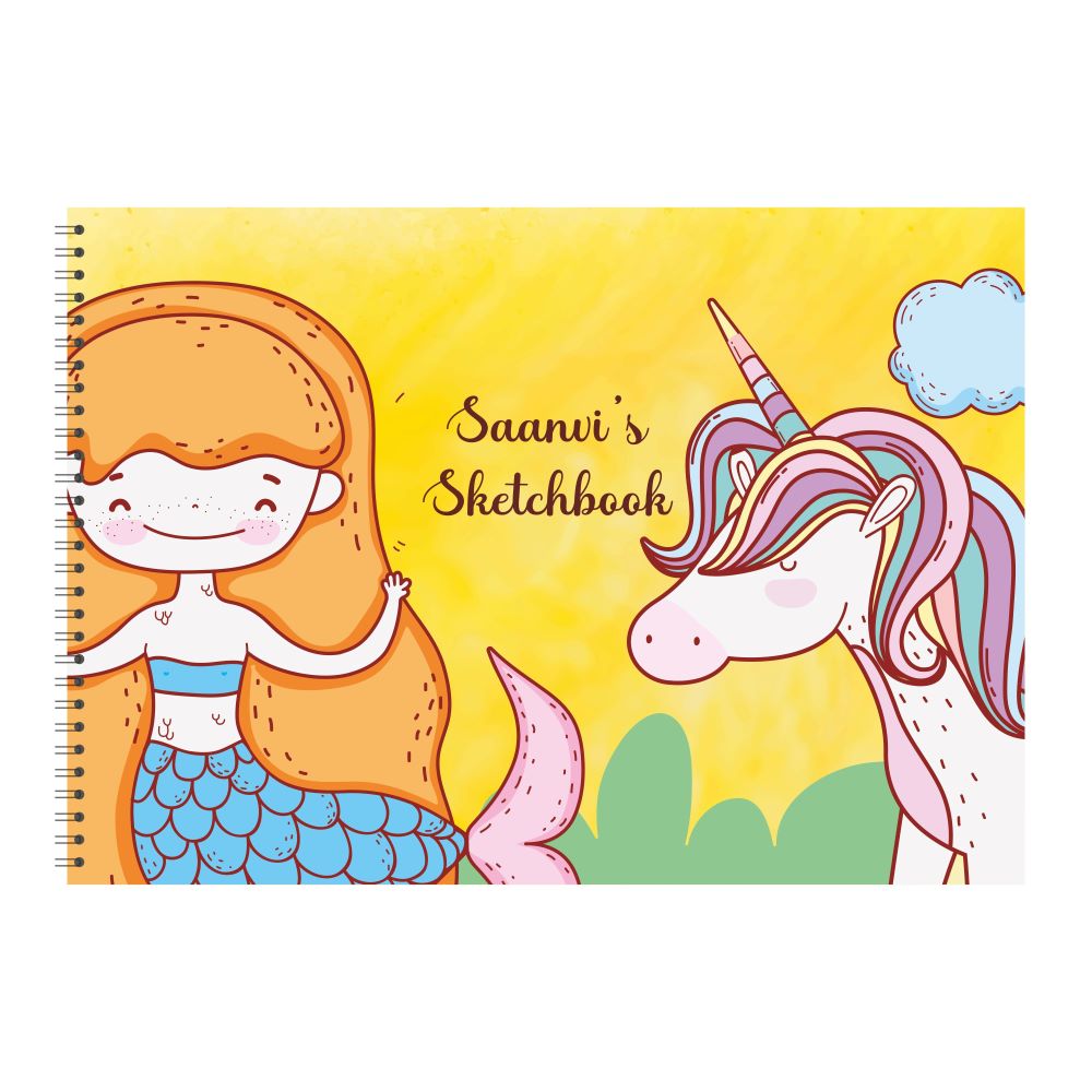 Personalised Sketchbook - Unicorn Mermaid Doxbox Store|]Peppydots