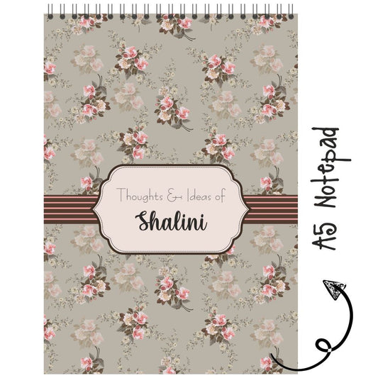 Notepad - Grey Floral Doxbox Store|]Peppydots