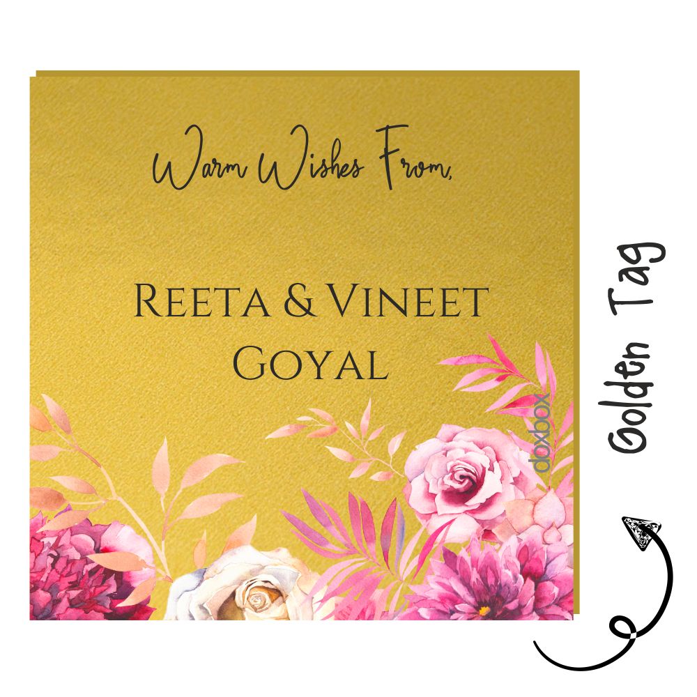 Golden Gift Tag - Pink Flowers Doxbox Store|]Peppydots
