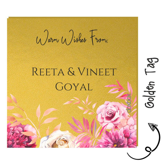 Golden Gift Tag - Pink Flowers Doxbox Store|]Peppydots