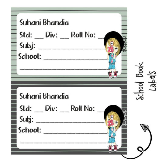 School Book Label - Camera Girl Doxbox Store|]Peppydots