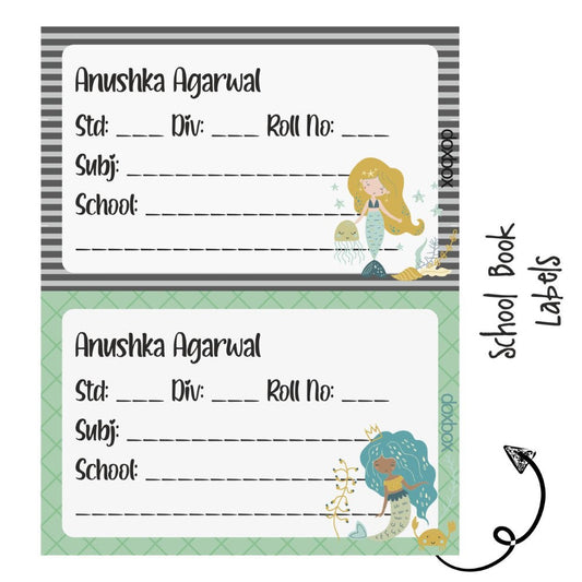 School Book Label - Mermaid Love Doxbox Store|]Peppydots