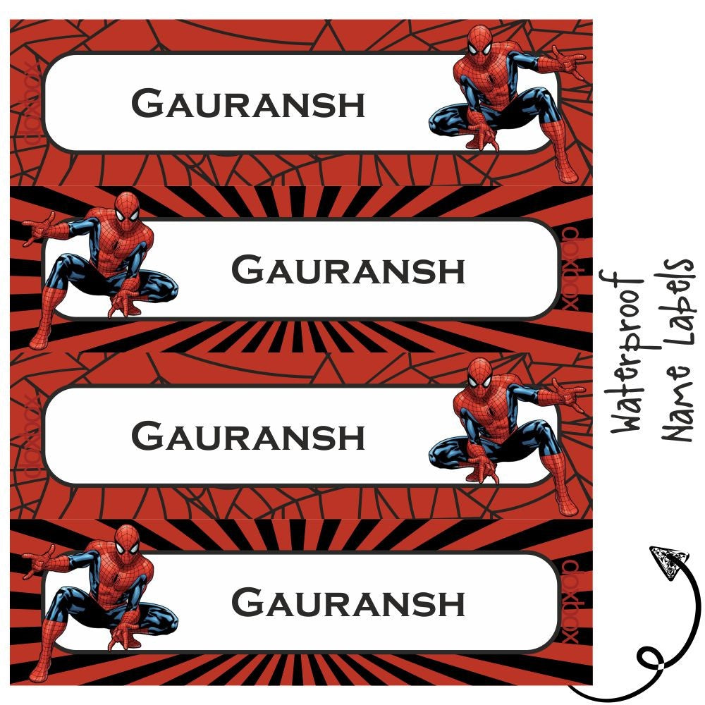 Waterproof Labels - Spiderman Doxbox Store|]Peppydots