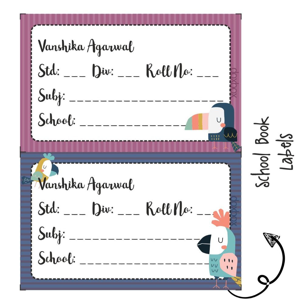 School Book Label - Taucan Doxbox Store|]Peppydots
