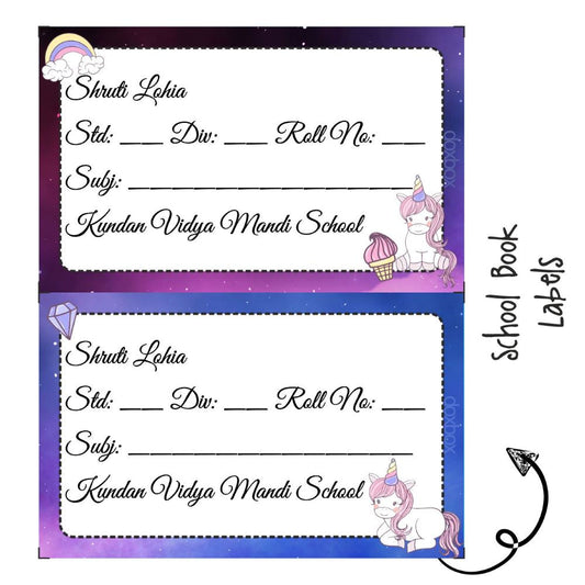 School Book Labels - Unicorn 2 Doxbox Store|]Peppydots