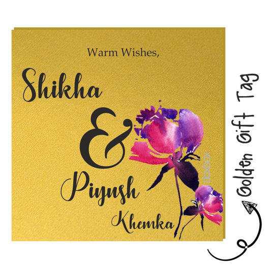 Golden Gift Tag - Watercolor Flower Doxbox Store|]Peppydots