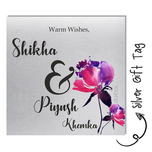 Silver Gift Tag - Watercolor Flower Doxbox Store|]Peppydots