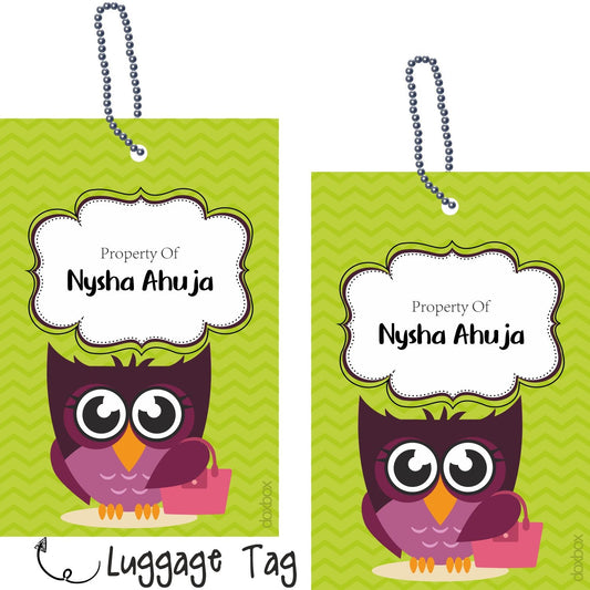 Luggage Tag - Z-Zag Owl Doxbox Store|]Peppydots