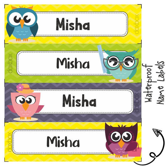 Waterproof Labels - Zig-Zac Owl Doxbox Store|]Peppydots